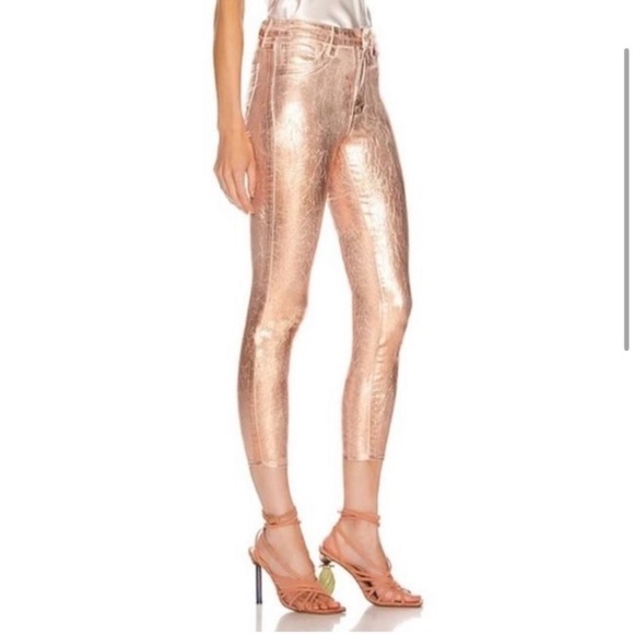 L’Agence Margot high rise skinny rose gold foil jeans Size 26 - Picture 1 of 12